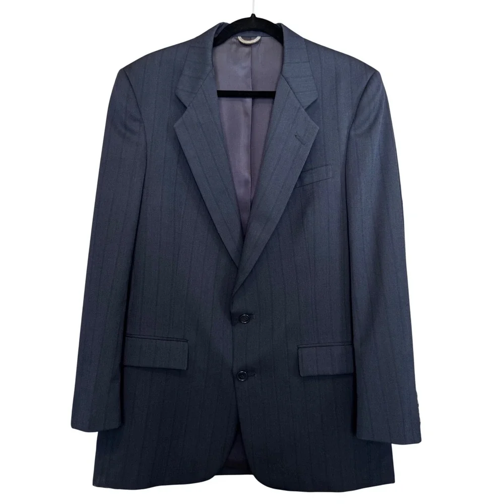 Vintage Christian Dior Monsieur Blazer‎ Mens 41L Navy Pinstripe Jacket